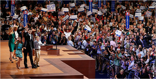 Congressman Paul Ryan receives the Republican nomination for Vice President in 2012